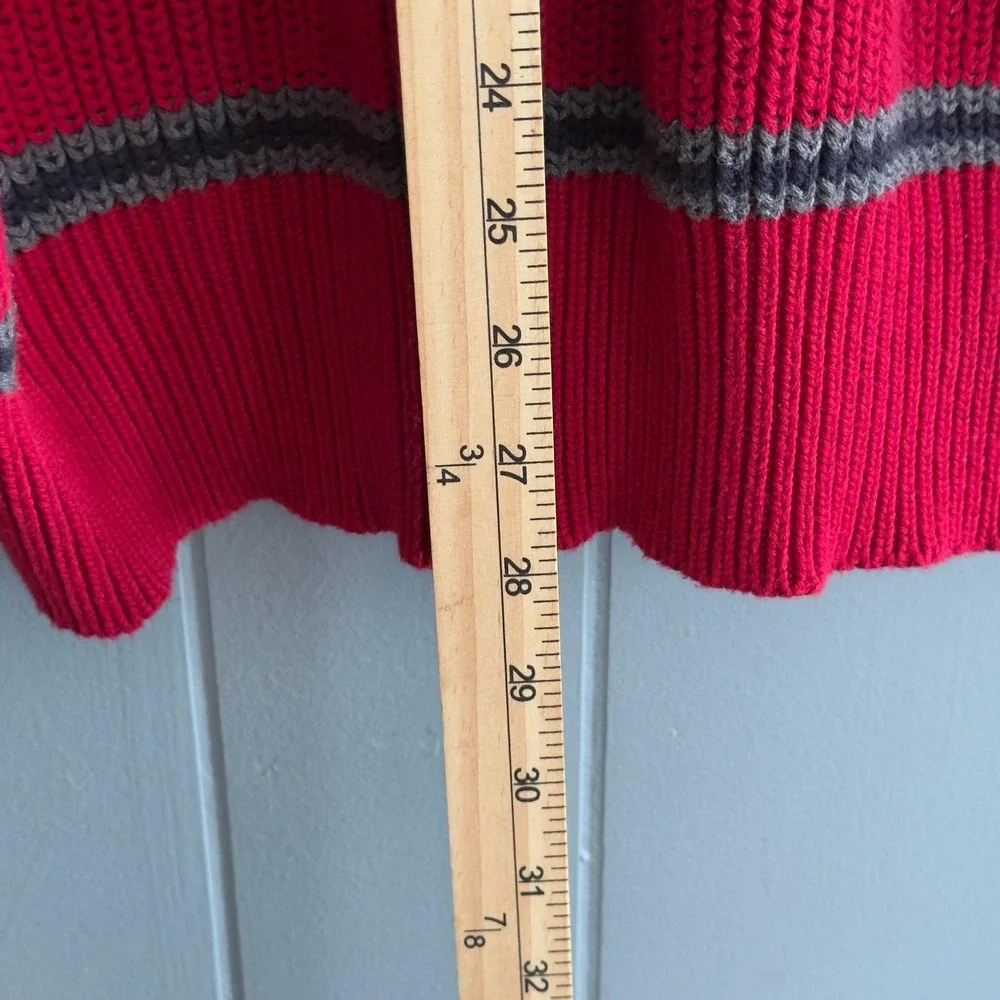 Vintage Nautica Striped‎ Cotton Sweater XL Chunky Knit 90s Prep Retro Sportswear